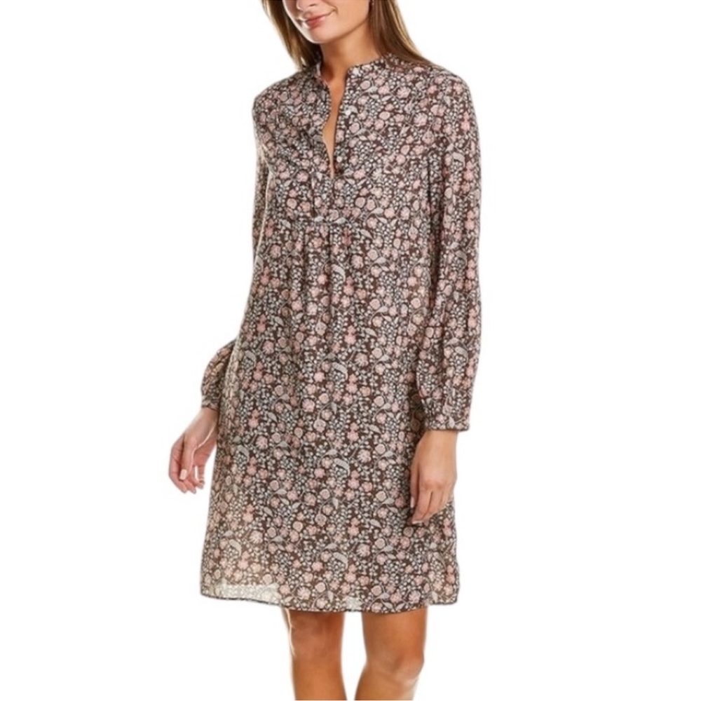 J. McLaughlin Tavia Folkloric vine brown Floral prairie dress
